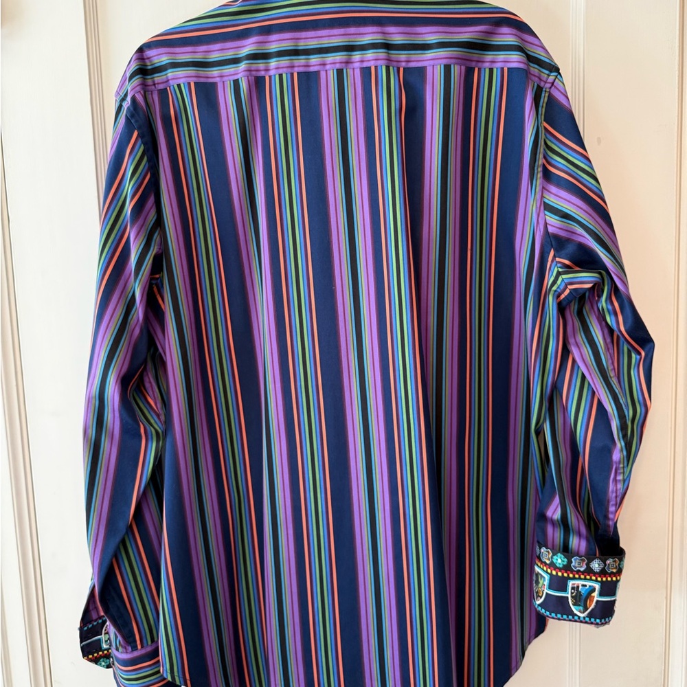 Men's Multi-Stripe Long-Sleeve Shirt - Purple/Blue - Picture 6 of 6